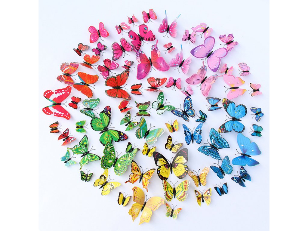mainimage012Pcs Butterfly Wall Sticker 3D Red Blue Butterfly Fridge Magnet Kids Room Wall Sticker Decor Valentines