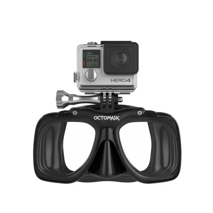 Standart potápěčská maska s úchytem GoPRO - Černá - OCTOMASK - VYSTAVENÝ KUS