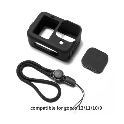 SILIKONOVÝ KRYT S KRYTKOU a POUTKEM PRO GoPro HERO 9/10/11/12 black