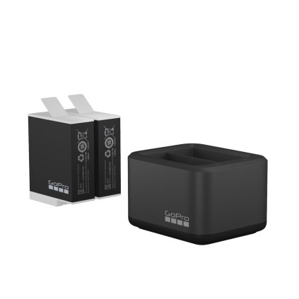 Dual Battery Charger + 2 Enduro Batteries ( HERO 9 / 10 / 11 / 12 Black )