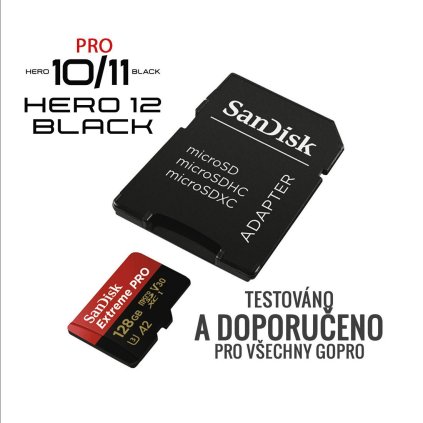 SanDisk Extreme PRO microSDXC 128 GB + SD Adapter 200 MB/s & 90 MB/s A2 C10 V30 UHS-I U3