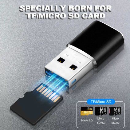 Hliníková Čtečka karet USB 3.0 pro microSD (easypack)