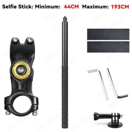 Selfie tyč 193 cm s držákem na kolo a motocykl pro GoPro, Insta360 a DJI