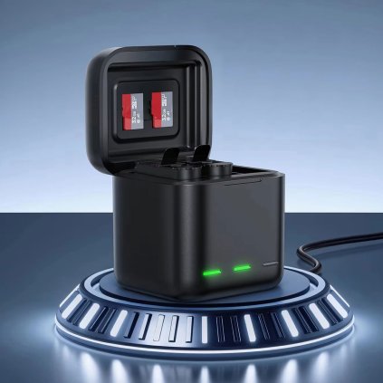 Multifunkční rychlá cestovní nabíječka / box na tři baterie pro Hero 13 Black