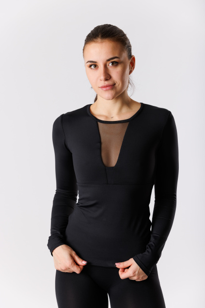 GoldBee Tightening Mesh Top With Long Sleeves Black (Barva Black, Velikost 3XL)