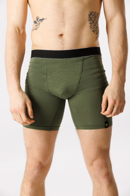 GoldBee Boxer Long Army (Barva Army, Velikost L)