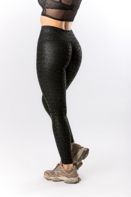 GoldBee Insulated Leggings B2 Leatherette Animal Black (Barva Black, Velikost 3XL)