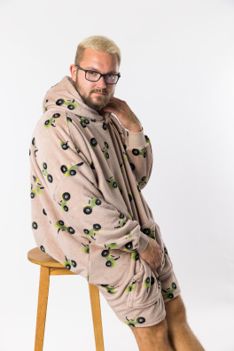 GoldBee Fluffy Ice Age Hoodie Tractor (Barva Tractor, Velikost XL-4XL)