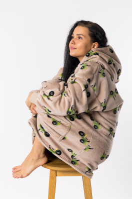 GoldBee Fluffy Ice Age Hoodie Tractor (Barva Tractor, Velikost XL-4XL)