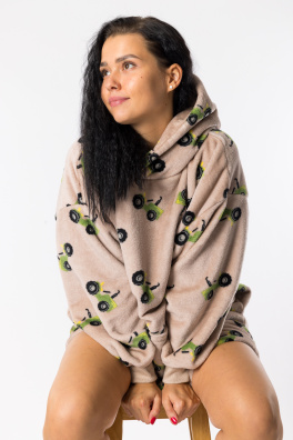 GoldBee Fluffy Ice Age Hoodie Tractor (Barva Tractor, Velikost XL-4XL)