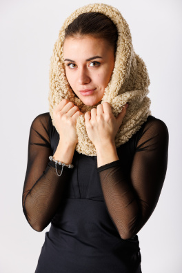 GoldBee Circle Scarf Ice Age Brown (Barva Brown, Velikost M)