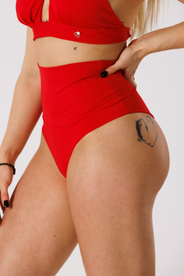 GoldBee Swimwear with High Waist Red (Barva Red, Velikost 3XL)