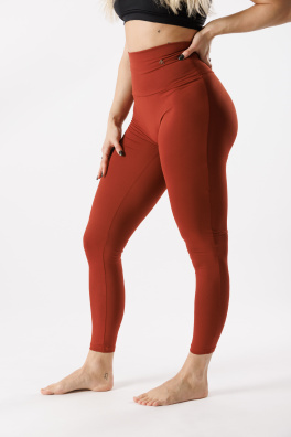 GoldBee Leggings Waist Tightening Red (Barva Red, Velikost 3XL)