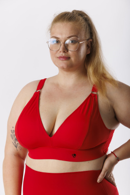 GoldBee Bikini Top for Large Busts Red (Barva Red, Velikost L)