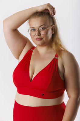 GoldBee Bikini Top for Large Busts Red (Barva Red, Velikost L)