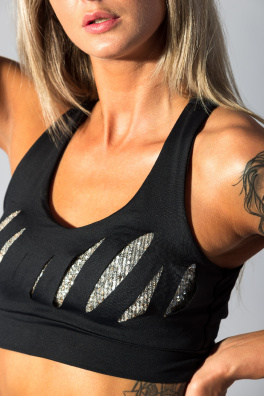 GoldBee Lenka Bra with Sequins Black (Barva Black, Velikost XS)