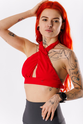 GoldBee Cross Bikini Top Red (Barva Red, Velikost XL)