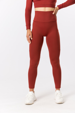 GoldBee Leggings With Pocket Brick Red (Barva Brick Red, Velikost 5XL)