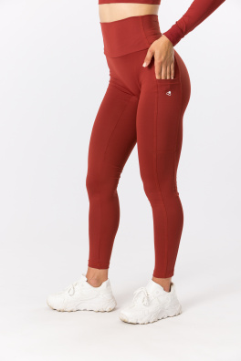 GoldBee Leggings With Pocket Brick Red (Barva Brick Red, Velikost 5XL)