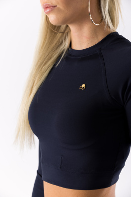 GoldBee Crop-Top BeClassic Second Skin Dark Blue (Barva Dark Blue, Velikost L)
