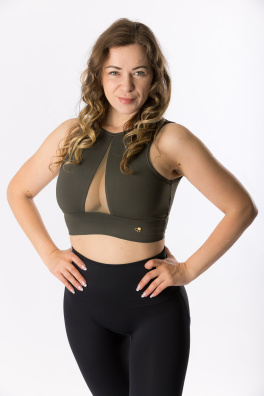 GoldBee Short Top For Tight Neckline Army (Barva Army, Velikost 3XL)