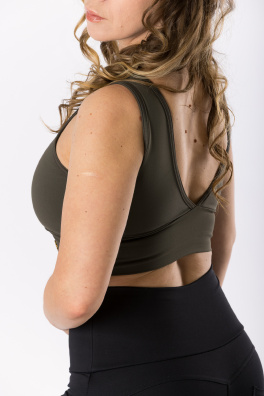 GoldBee Short Top For Tight Neckline Army (Barva Army, Velikost 3XL)