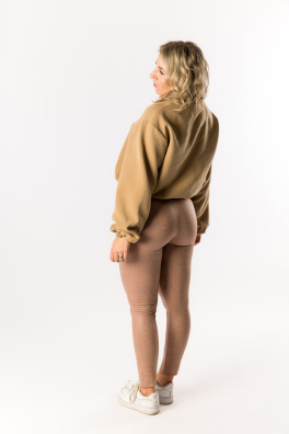 GoldBee Leggings B2 Leatherette Nude (Barva Nude, Velikost S)