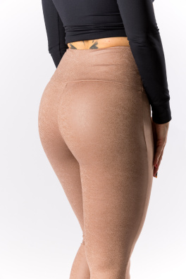 GoldBee Leggings B2 Leatherette Nude (Barva Nude, Velikost S)