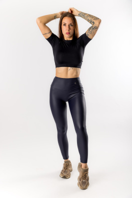 GoldBee B2 Leggings Smooth Leatherette Blue (Barva Blue, Velikost 3XL)