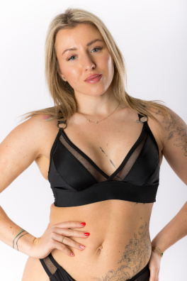 GoldBee Mesh Bikini Top for Large Bust Black (Barva Black, Velikost 3XL)