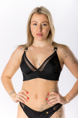 GoldBee Mesh Bikini Top for Large Bust Black (Barva Black, Velikost 3XL)