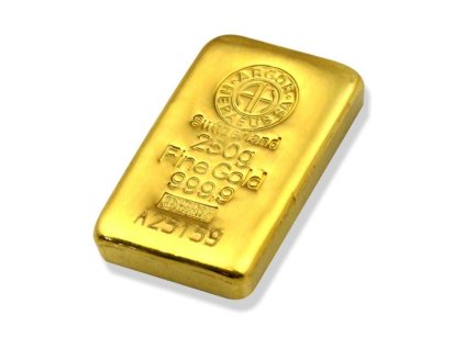 250g argor heraeus 9999 fine gold bullion bar side