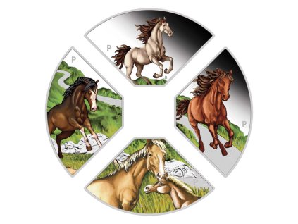 03 2026 chinese lunar quadrant yot horse 1oz silver proof coloured four coin set straighton separate highres