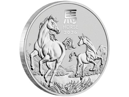 05 Lunar Series III YOT Horse 2026 1oz Silver Bullion Coin On Edge LowRes