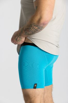 GoldBee Boxerky Dlouhé Blue (Barva Blue, Velikost S)