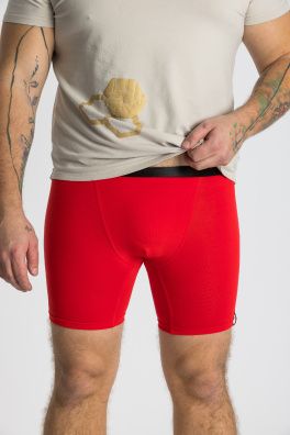 GoldBee Boxerky Dlouhé Red (Barva Red, Velikost S)