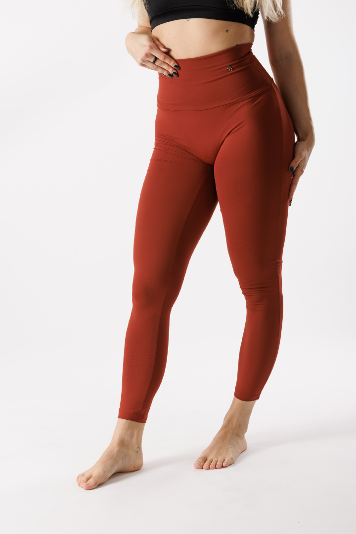 GoldBee Legíny Sťahujúce Pas Lycra Brick Red (Barva Brick Red, Velikost L)