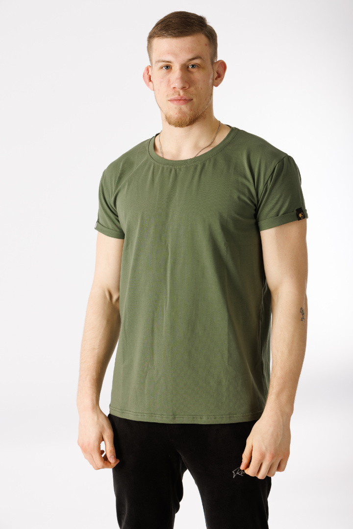 GoldBee Pánske Tričko Organic Army (Barva Army, Velikost L)