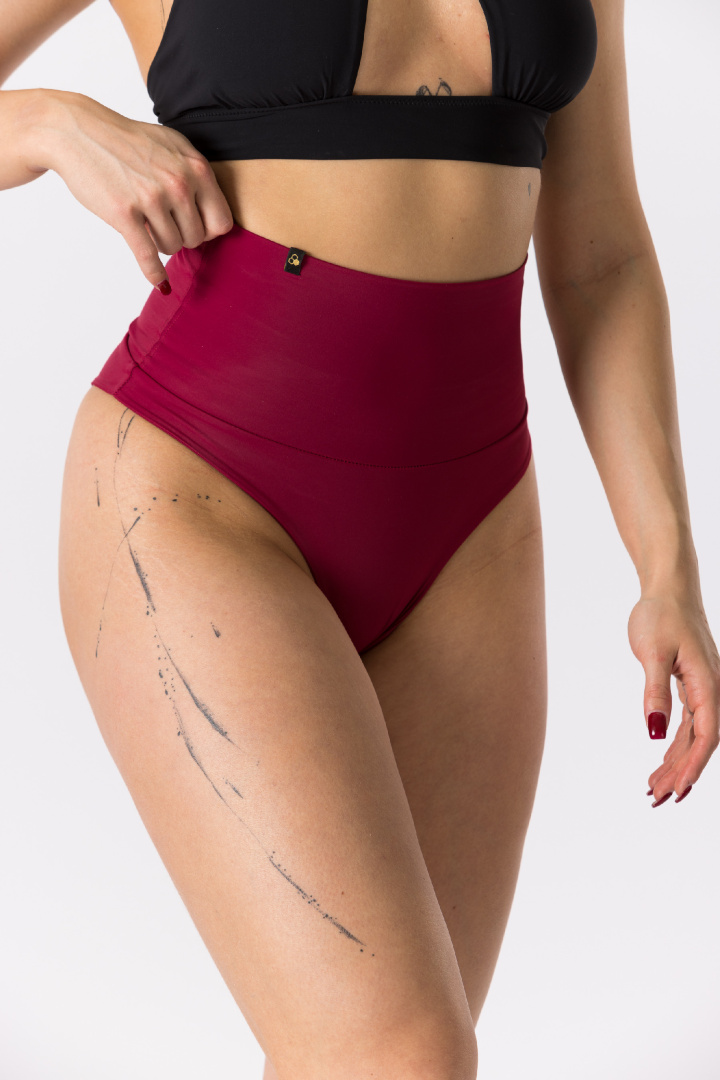 GoldBee Plavky Sťahovacie Brazílky Bordo (Barva Bordo, Velikost 3XL)