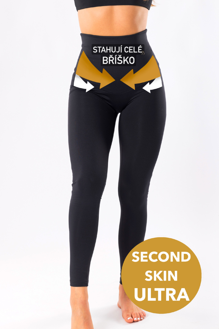 GoldBee Legíny Sťahujúce Celé Brucho Second Skin Black (Barva Black, Velikost 3XL)