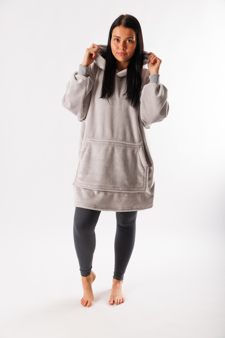 GoldBee Mikina Doba Ľadová Fluffy Silver (Barva Silver, Velikost XL-4XL)