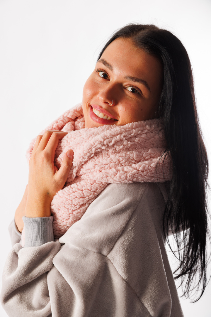 GoldBee Kruhový Šál Doba Ľadová Pink (Barva Pink, Velikost M)