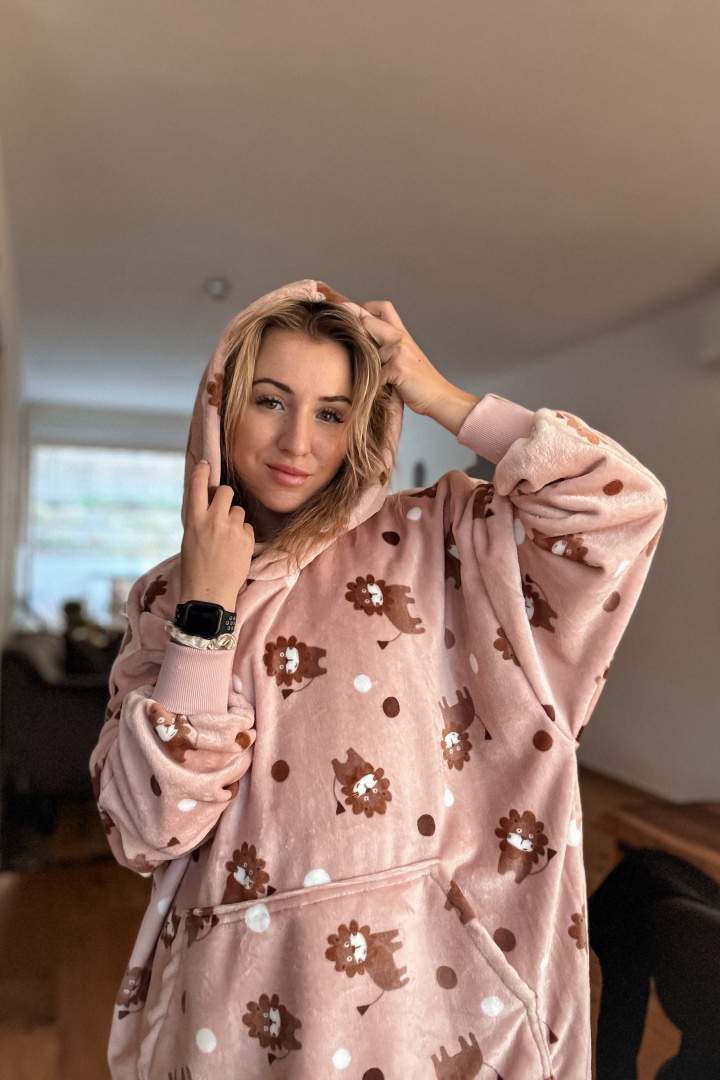 GoldBee Mikina Doba Ľadová Fluffy Lions Pink (Barva Lions Pink, Velikost XS-L)
