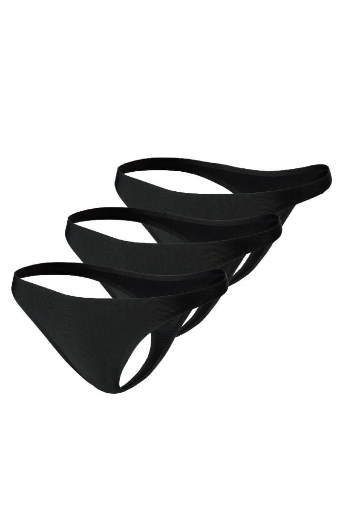 GoldBee Neviditeľné Tangá Black 3 Pack (Velikost 4XL)