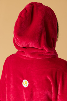 GoldBee Mikina Doba Ľadová Fluffy Red (Barva Red, Velikost XL-4XL)