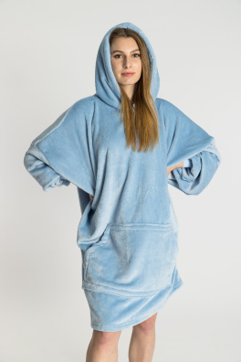 GoldBee Mikina Doba Ľadová Fluffy Dusty Blue (Barva Dusty Blue, Velikost XL-4XL)