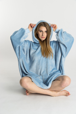 GoldBee Mikina Doba Ľadová Fluffy Dusty Blue (Barva Dusty Blue, Velikost XL-4XL)