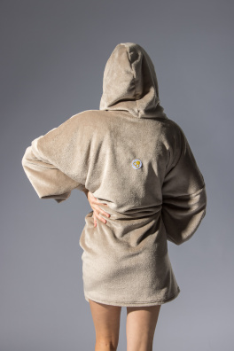 GoldBee Mikina Doba Ľadová Fluffy Taupe (Barva Taupe, Velikost XL-4XL)