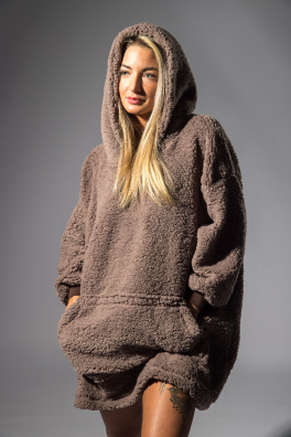 GoldBee Mikina Doba Ľadová Taupe (Barva Taupe, Velikost XL-4XL)