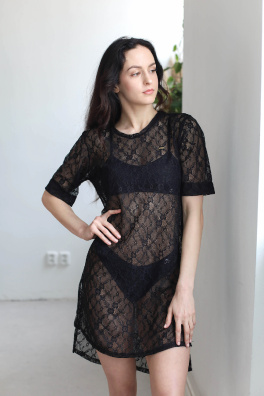 GoldBee Čipkový Prehoz Black (Barva Black, Velikost S)